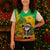 Congo Christmas Knitted V-Neck Vest with African Santa Tribal Tree and Colorful Gift Design - Wonder Print Shop