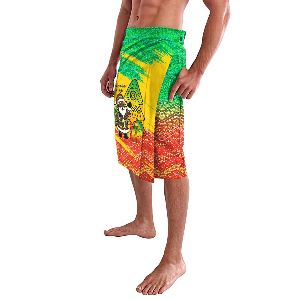 Congo Christmas Lavalava with African Santa Tribal Tree and Colorful Gift Design - Wonder Print Shop