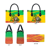 Congo Christmas Leather Bag with African Santa Tribal Tree and Colorful Gift Design - Wonder Print Shop