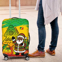 Congo Christmas Luggage Cover with African Santa Tribal Tree and Colorful Gift Design - Wonder Print Shop