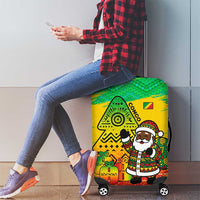 Congo Christmas Luggage Cover with African Santa Tribal Tree and Colorful Gift Design - Wonder Print Shop