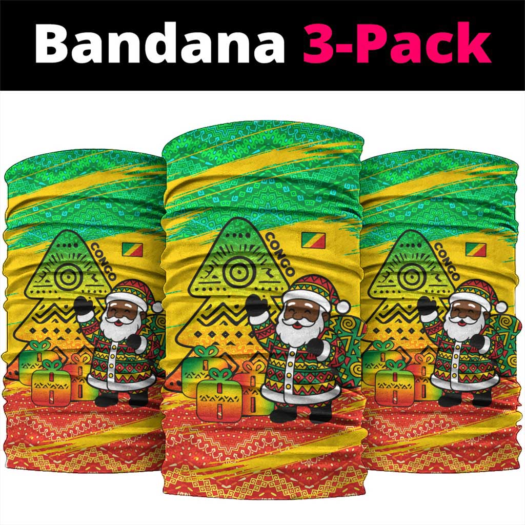 Congo Christmas Neck Gaiter with African Santa Tribal Tree and Colorful Gift Design - Wonder Print Shop