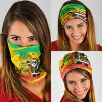 Congo Christmas Neck Gaiter with African Santa Tribal Tree and Colorful Gift Design - Wonder Print Shop