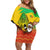 Congo Christmas Off Shoulder Short Dress with African Santa Tribal Tree and Colorful Gift Design - Wonder Print Shop