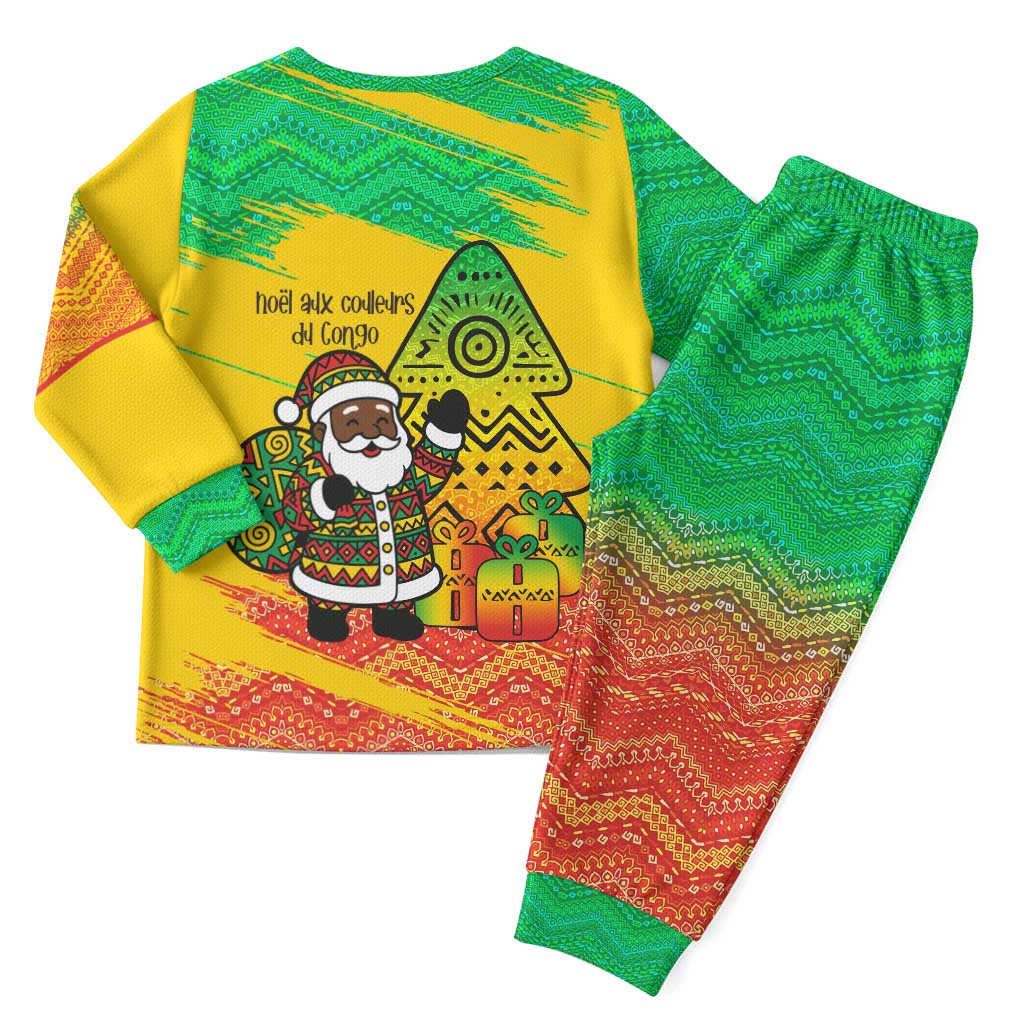 Congo Christmas Pajama Set with African Santa Tribal Tree and Colorful Gift Design - Wonder Print Shop