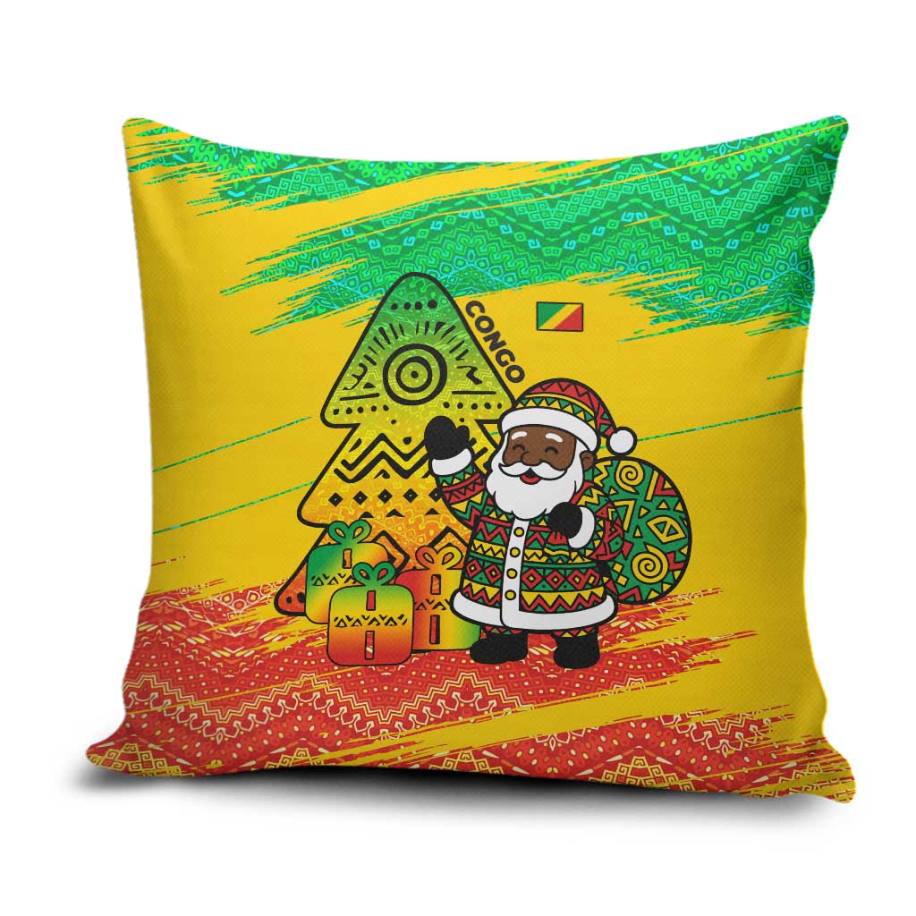 Congo Christmas Pillow Cover with African Santa Tribal Tree and Colorful Gift Design - Wonder Print Shop
