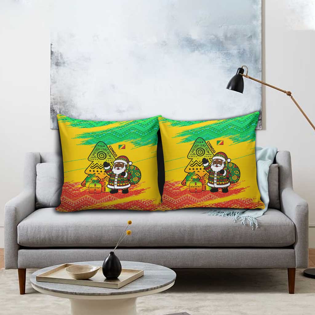 Congo Christmas Pillow Cover with African Santa Tribal Tree and Colorful Gift Design - Wonder Print Shop