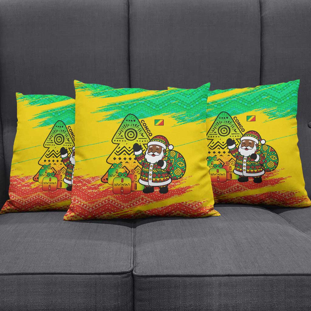 Congo Christmas Pillow Cover with African Santa Tribal Tree and Colorful Gift Design - Wonder Print Shop