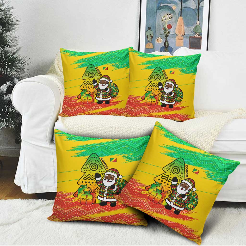 Congo Christmas Pillow Cover with African Santa Tribal Tree and Colorful Gift Design - Wonder Print Shop