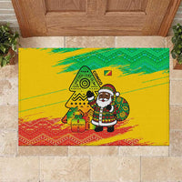 Congo Christmas Rubber Doormat with African Santa Tribal Tree and Colorful Gift Design - Wonder Print Shop