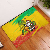 Congo Christmas Rubber Doormat with African Santa Tribal Tree and Colorful Gift Design - Wonder Print Shop