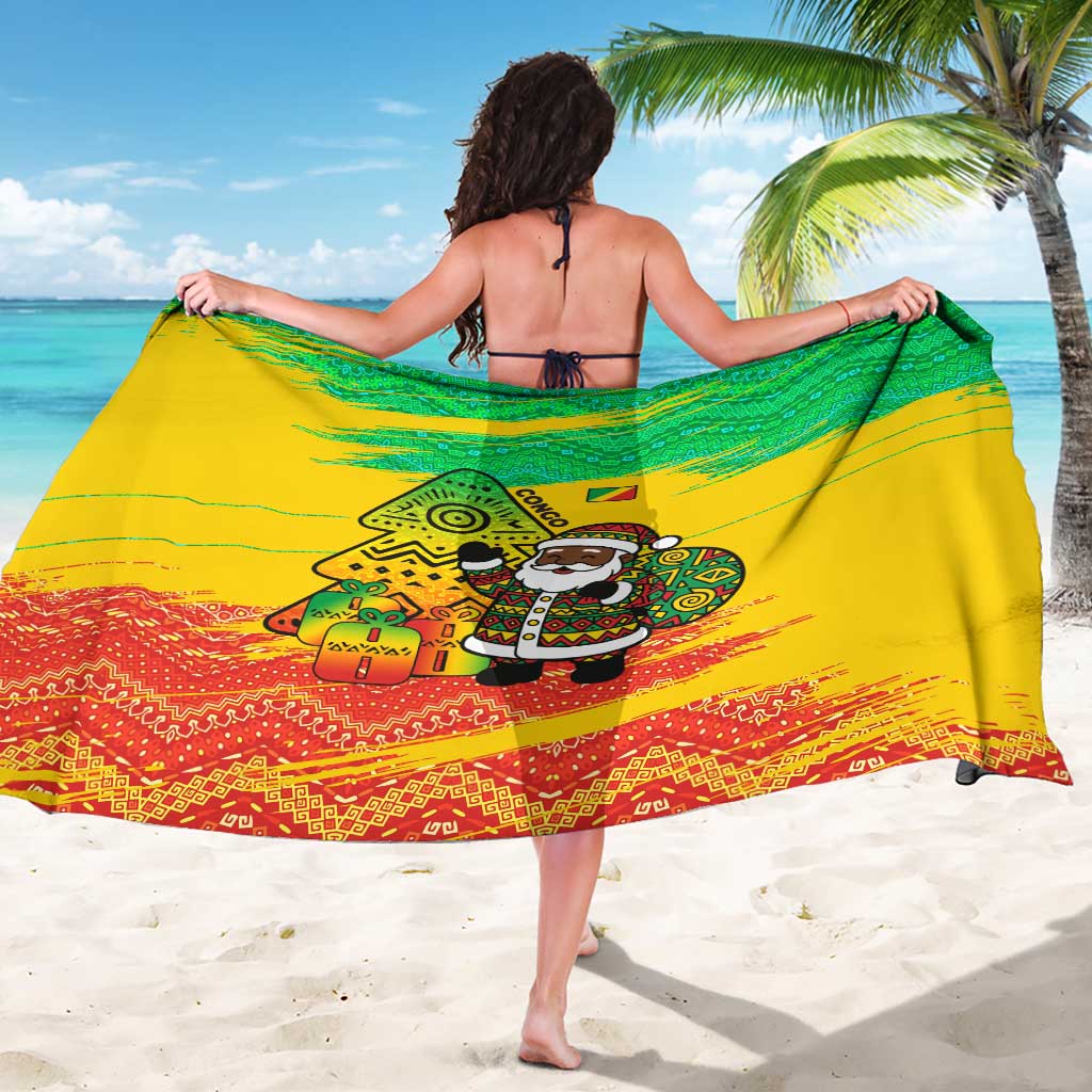 Congo Christmas Sarong with African Santa Tribal Tree and Colorful Gift Design - Wonder Print Shop