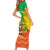 Congo Christmas Short Sleeve Bodycon Dress with African Santa Tribal Tree and Colorful Gift Design - Wonder Print Shop