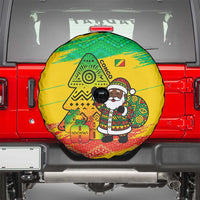 Congo Christmas Spare Tire Cover with African Santa Tribal Tree and Colorful Gift Design - Wonder Print Shop