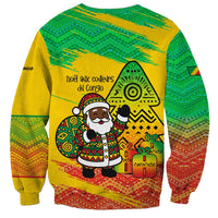 Congo Christmas Sweatshirt with African Santa Tribal Tree and Colorful Gift Design - Wonder Print Shop