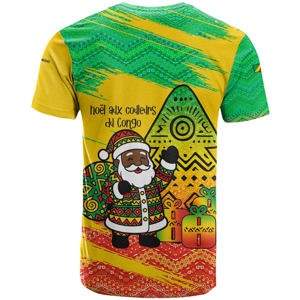 Congo Christmas T Shirt with African Santa Tribal Tree and Colorful Gift Design - Wonder Print Shop