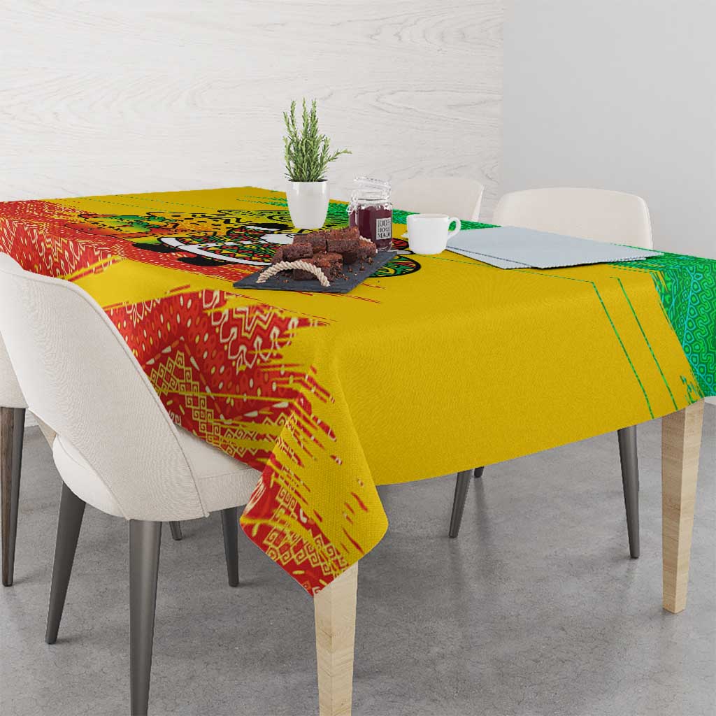 Congo Christmas Tablecloth with African Santa Tribal Tree and Colorful Gift Design - Wonder Print Shop