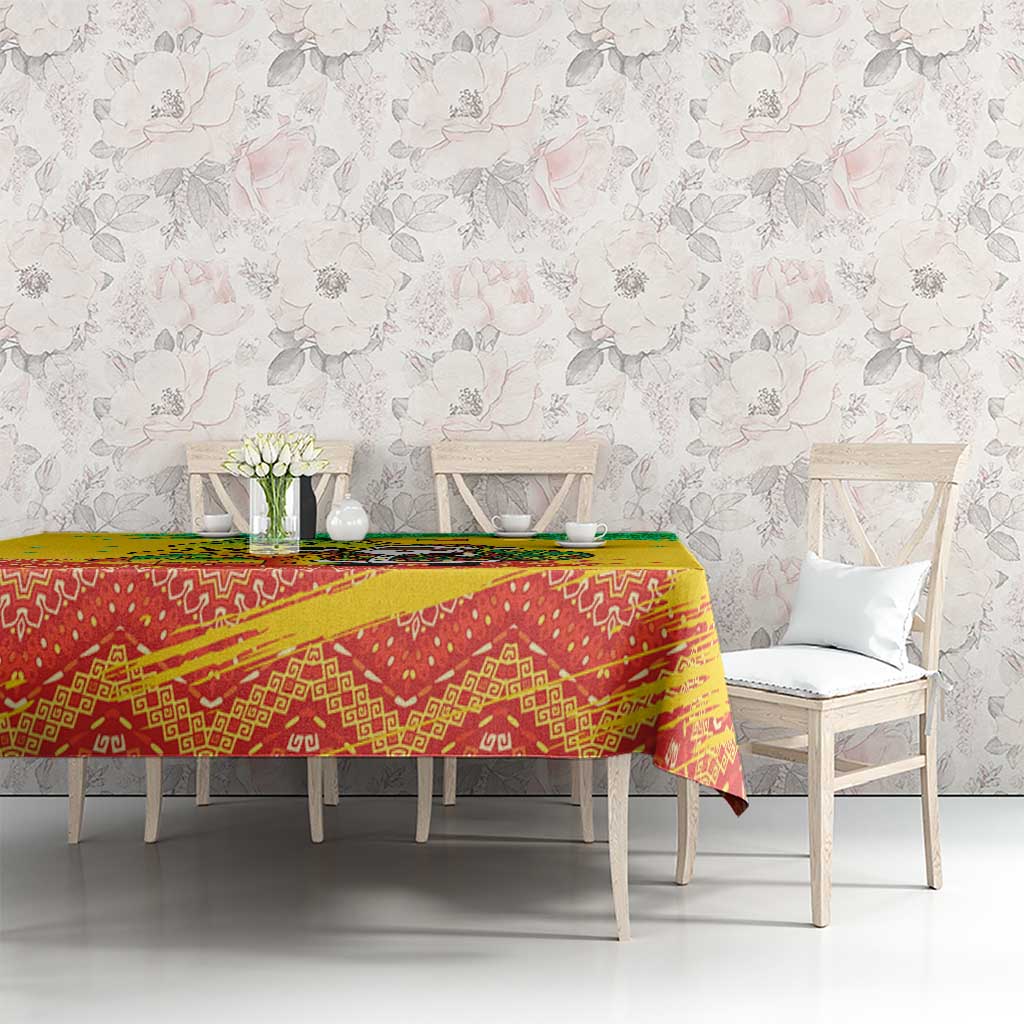 Congo Christmas Tablecloth with African Santa Tribal Tree and Colorful Gift Design - Wonder Print Shop