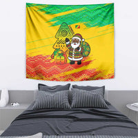 Congo Christmas Tapestry with African Santa Tribal Tree and Colorful Gift Design - Wonder Print Shop