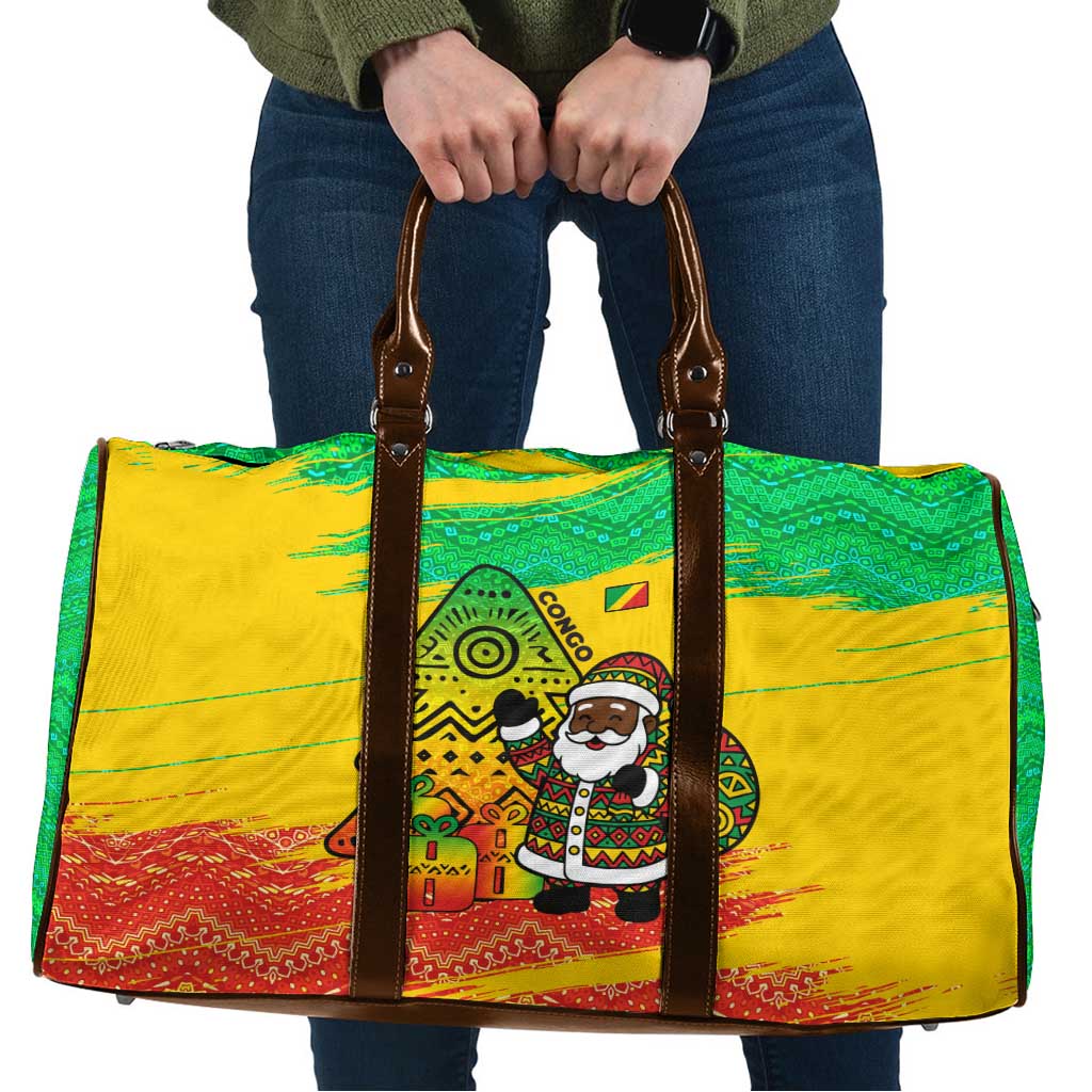 Congo Christmas Travel Bag with African Santa Tribal Tree and Colorful Gift Design - Wonder Print Shop