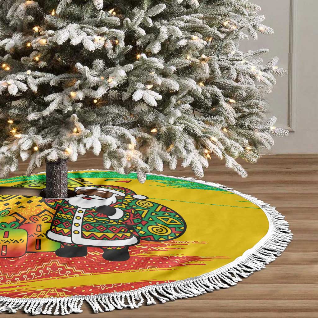 Congo Christmas Tree Skirt with African Santa Tribal Tree and Colorful Gift Design - Wonder Print Shop