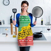 Congo Christmas Apron with Tribal Tree Design Coat of Arms and Animal Pattern - Wonder Print Shop