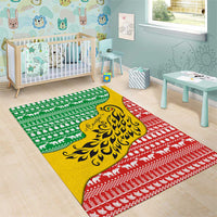 Congo Christmas Area Rug with Tribal Tree Design Coat of Arms and Animal Pattern - Wonder Print Shop
