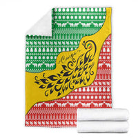 Congo Christmas Blanket with Tribal Tree Design Coat of Arms and Animal Pattern - Wonder Print Shop