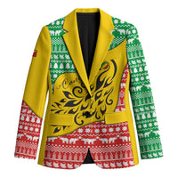 Congo Christmas Blazer with Tribal Tree Design Coat of Arms and Animal Pattern - Wonder Print Shop