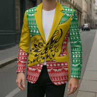 Congo Christmas Blazer with Tribal Tree Design Coat of Arms and Animal Pattern - Wonder Print Shop