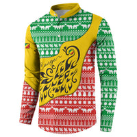 Congo Christmas Button Sweatshirt with Tribal Tree Design Coat of Arms and Animal Pattern - Wonder Print Shop