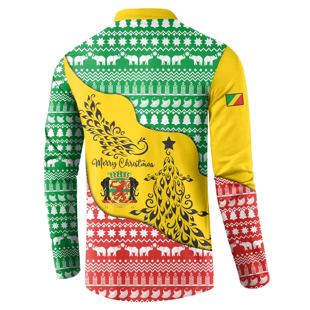 Congo Christmas Button Sweatshirt with Tribal Tree Design Coat of Arms and Animal Pattern - Wonder Print Shop