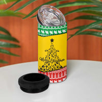 Congo Christmas 4 in 1 Can Cooler Tumbler with Tribal Tree Design Coat of Arms and Animal Pattern - Wonder Print Shop
