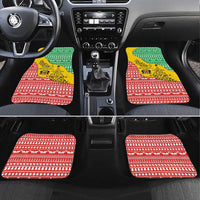 Congo Christmas Car Mats with Tribal Tree Design Coat of Arms and Animal Pattern - Wonder Print Shop