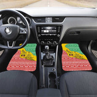 Congo Christmas Car Mats with Tribal Tree Design Coat of Arms and Animal Pattern - Wonder Print Shop