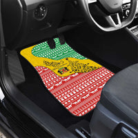 Congo Christmas Car Mats with Tribal Tree Design Coat of Arms and Animal Pattern - Wonder Print Shop