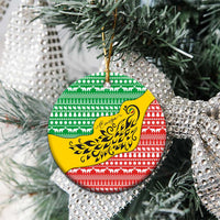 Congo Christmas Ceramic Ornament with Tribal Tree Design Coat of Arms and Animal Pattern - Wonder Print Shop