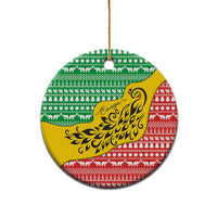 Congo Christmas Ceramic Ornament with Tribal Tree Design Coat of Arms and Animal Pattern - Wonder Print Shop
