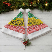 Congo Christmas Santa Hat with Tribal Tree Design Coat of Arms and Animal Pattern - Wonder Print Shop