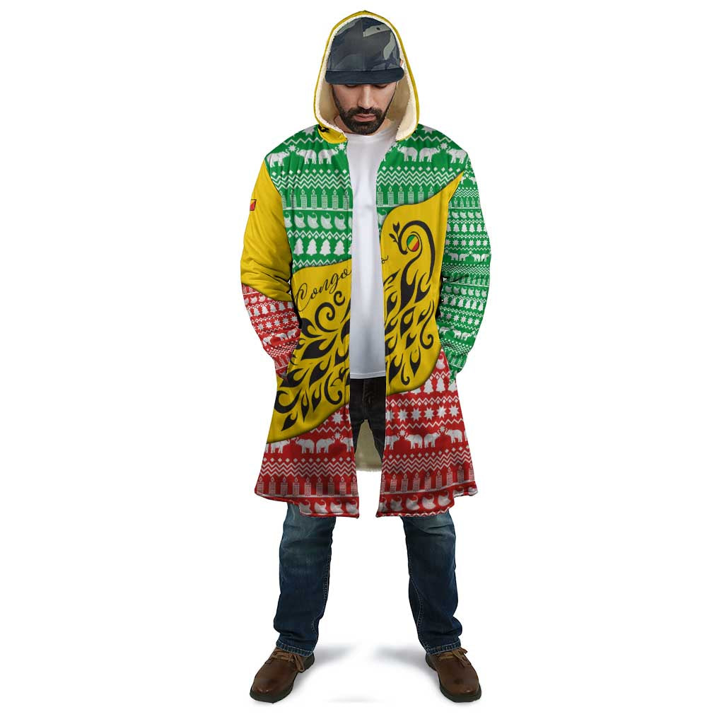 Congo Christmas Cloak with Tribal Tree Design Coat of Arms and Animal Pattern - Wonder Print Shop
