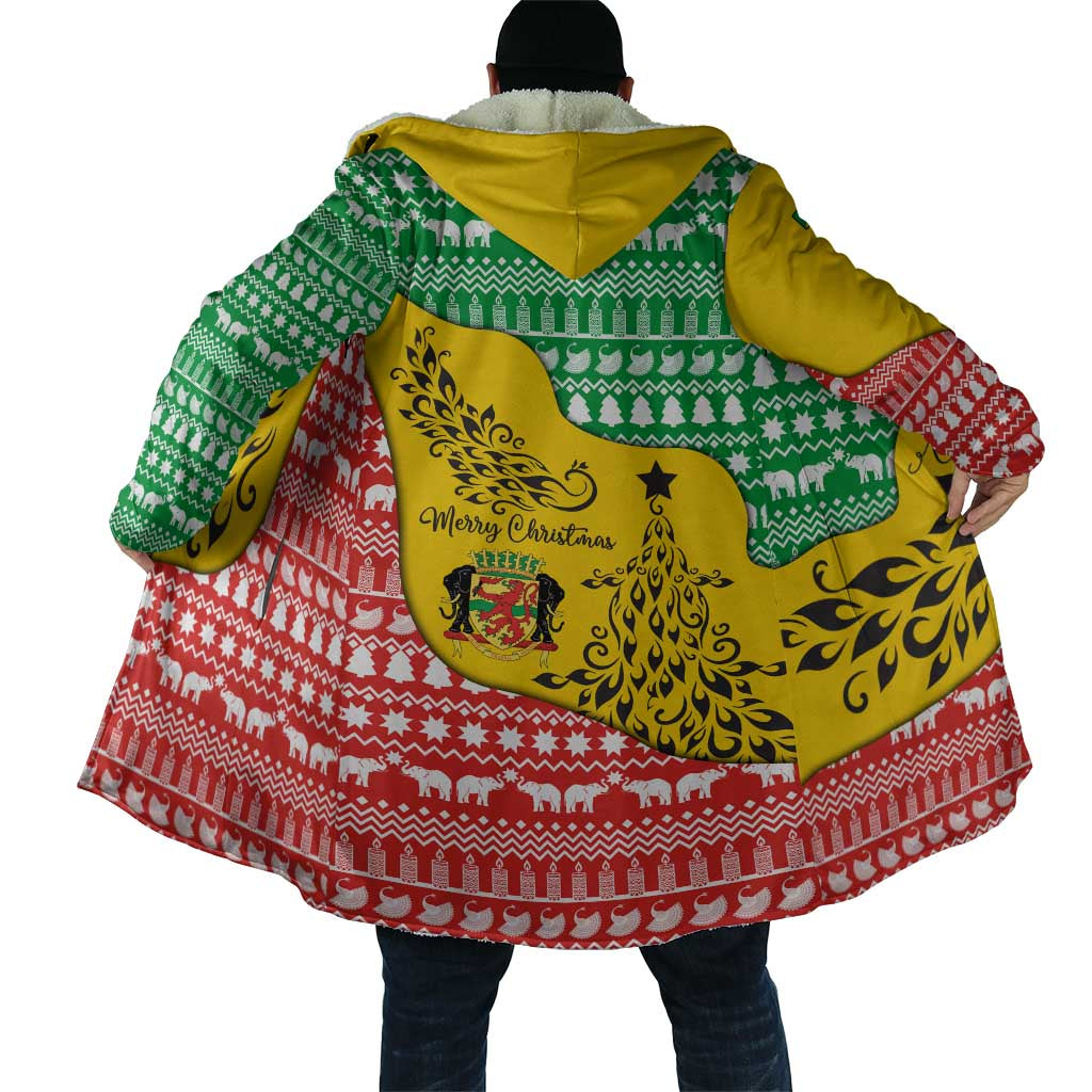 Congo Christmas Cloak with Tribal Tree Design Coat of Arms and Animal Pattern - Wonder Print Shop