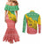 Congo Christmas Couples Matching Mermaid Dress and Long Sleeve Button Shirt with Tribal Tree Design Coat of Arms and Animal Pattern - Wonder Print Shop