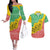 Congo Christmas Couples Matching Off The Shoulder Long Sleeve Dress and Hawaiian Shirt with Tribal Tree Design Coat of Arms and Animal Pattern - Wonder Print Shop