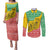 Congo Christmas Couples Matching Puletasi and Long Sleeve Button Shirt with Tribal Tree Design Coat of Arms and Animal Pattern - Wonder Print Shop