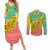 Congo Christmas Couples Matching Summer Maxi Dress and Long Sleeve Button Shirt with Tribal Tree Design Coat of Arms and Animal Pattern - Wonder Print Shop