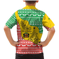 Congo Christmas Family Matching Mermaid Dress and Hawaiian Shirt with Tribal Tree Design Coat of Arms and Animal Pattern - Wonder Print Shop