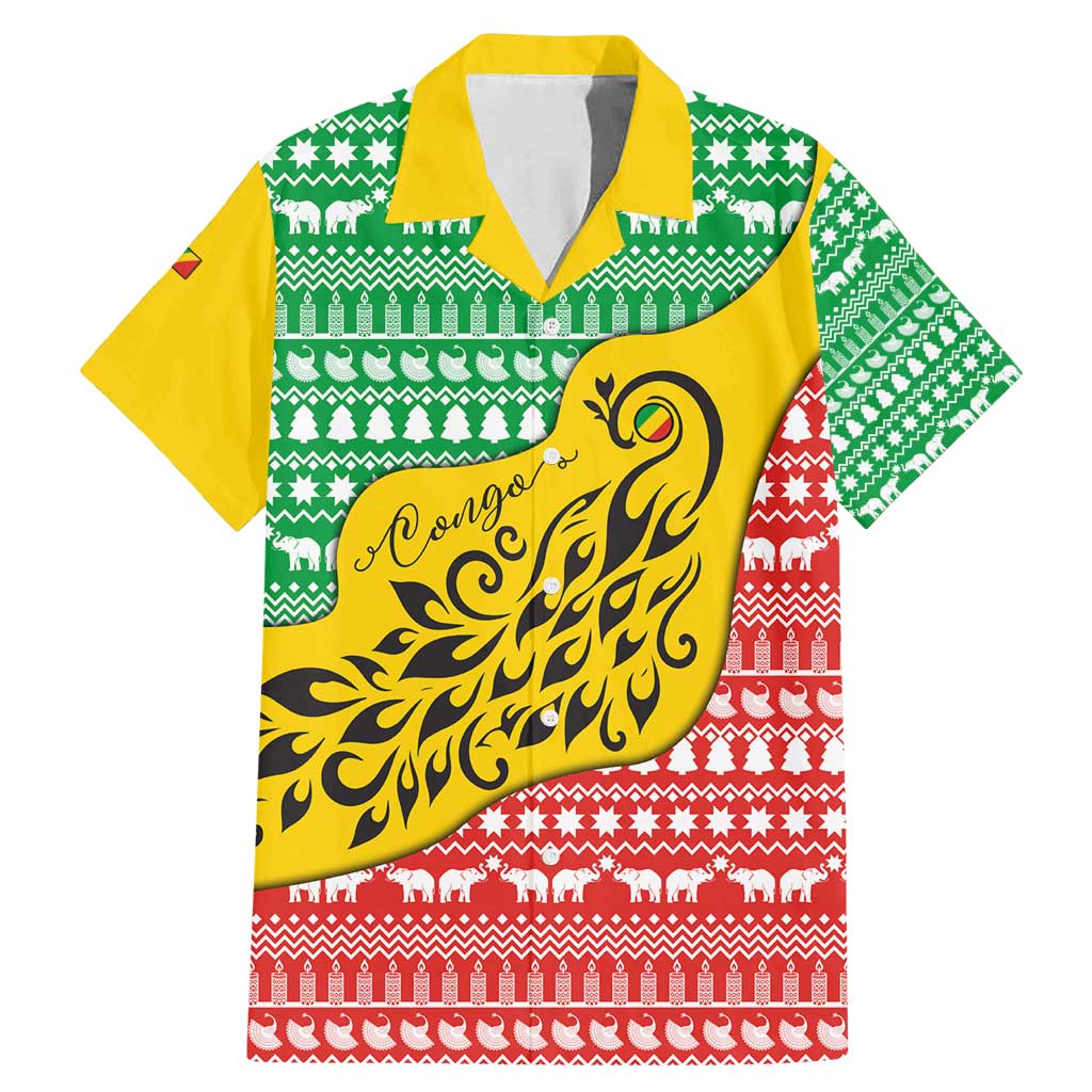 Congo Christmas Family Matching Mermaid Dress and Hawaiian Shirt with Tribal Tree Design Coat of Arms and Animal Pattern - Wonder Print Shop