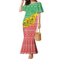 Congo Christmas Family Matching Mermaid Dress and Hawaiian Shirt with Tribal Tree Design Coat of Arms and Animal Pattern - Wonder Print Shop