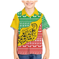 Congo Christmas Family Matching Mermaid Dress and Hawaiian Shirt with Tribal Tree Design Coat of Arms and Animal Pattern - Wonder Print Shop