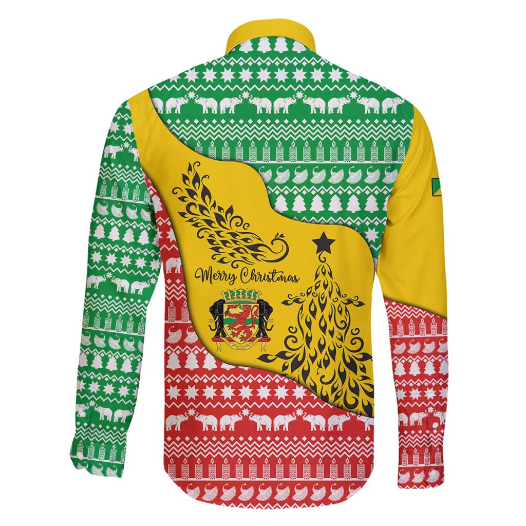 Congo Christmas Family Matching Off Shoulder Short Dress and Hawaiian Shirt with Tribal Tree Design Coat of Arms and Animal Pattern - Wonder Print Shop